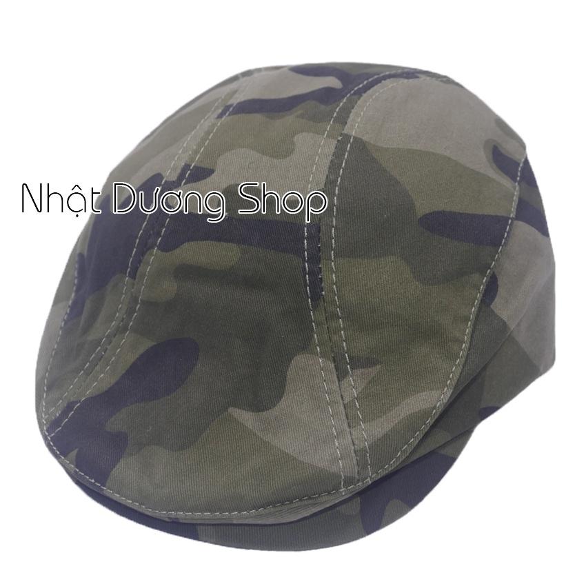 Nón beret mỏ vịt bít đuôi và có đuôi người lớn không có logo chất liệu vải kaki rằn ri lính các loại thoáng mát