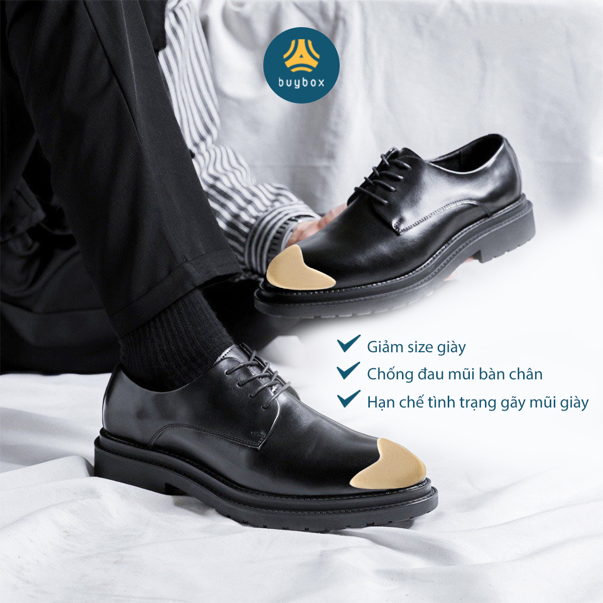 2 cặp miếng lót mũi giày bằng mút đệm êm ngón chân, giảm rộng cho giày - buybox - BBPK38