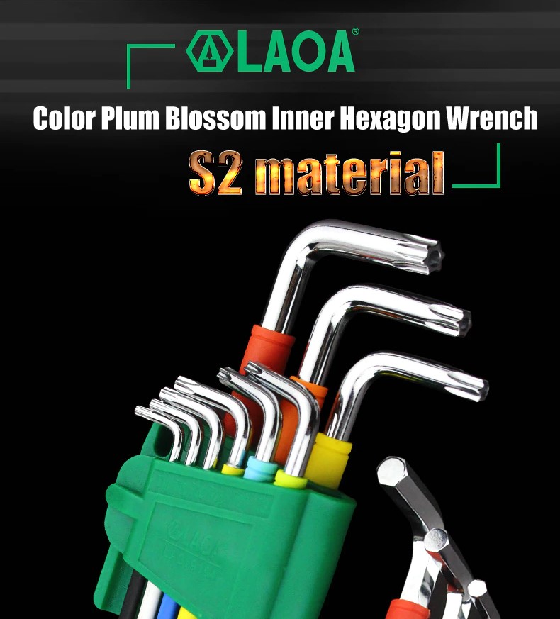 Bộ cờ lê lục giác hoa thị 9 chiếc LAOA LA319104 chuyên dụng, thép hợp kim S2 siêu cứng, hàng chính hãng