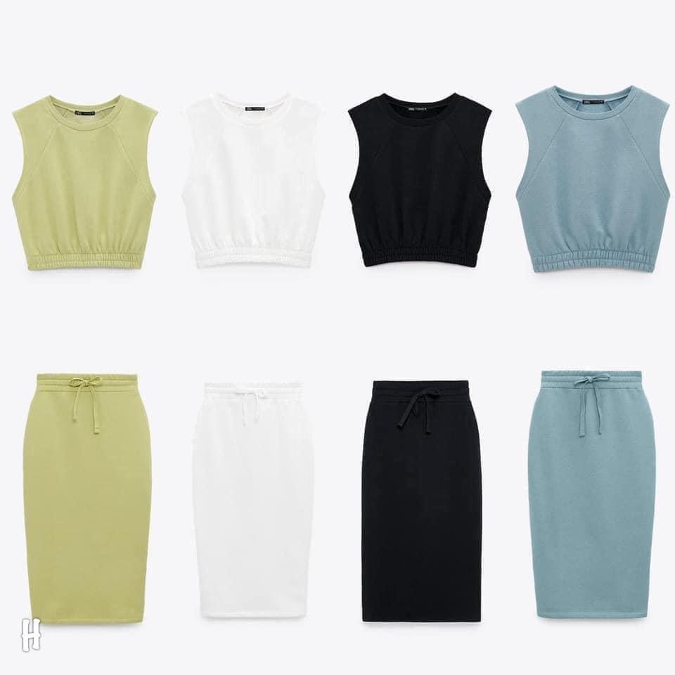 SET ÁO COTTON SÁT NÁCH+ CHÂN VÁY ÔM 3 MÀU CHO NỮ