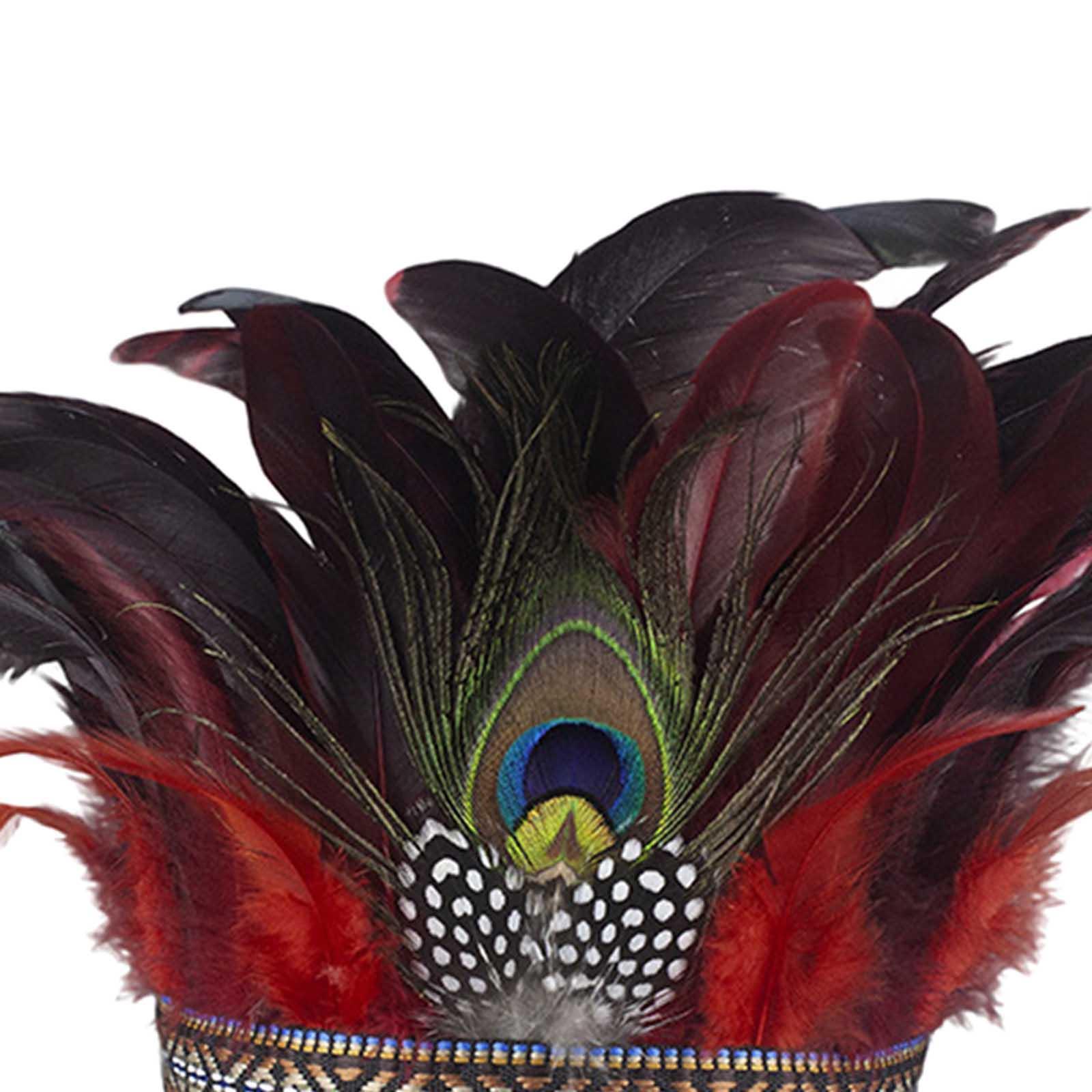 2 Pieces Feather Couple National Style Headpiece for Party Halloween Adults