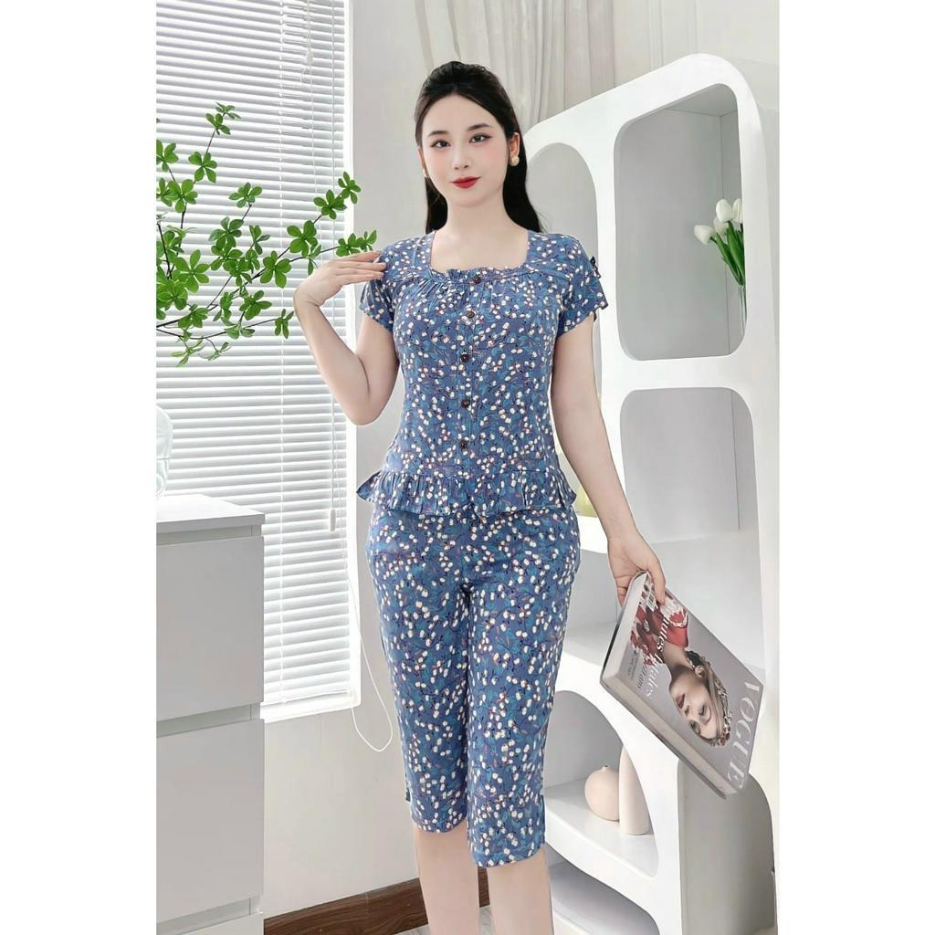 Bộ mặc nhà lanh nhung dang ngố quần dài qua dối-bộ lanh mặc nhà nữ