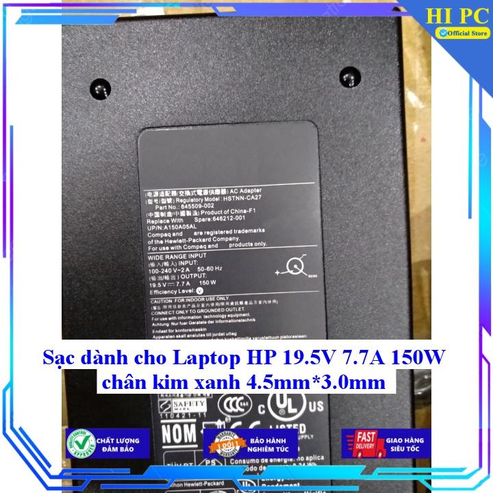 Sạc dành cho Laptop HP 19.5V 7.7A 150W chân kim xanh 4.5mm*3.0mm - Kèm Dây nguồn - Hàng Nhập Khẩu