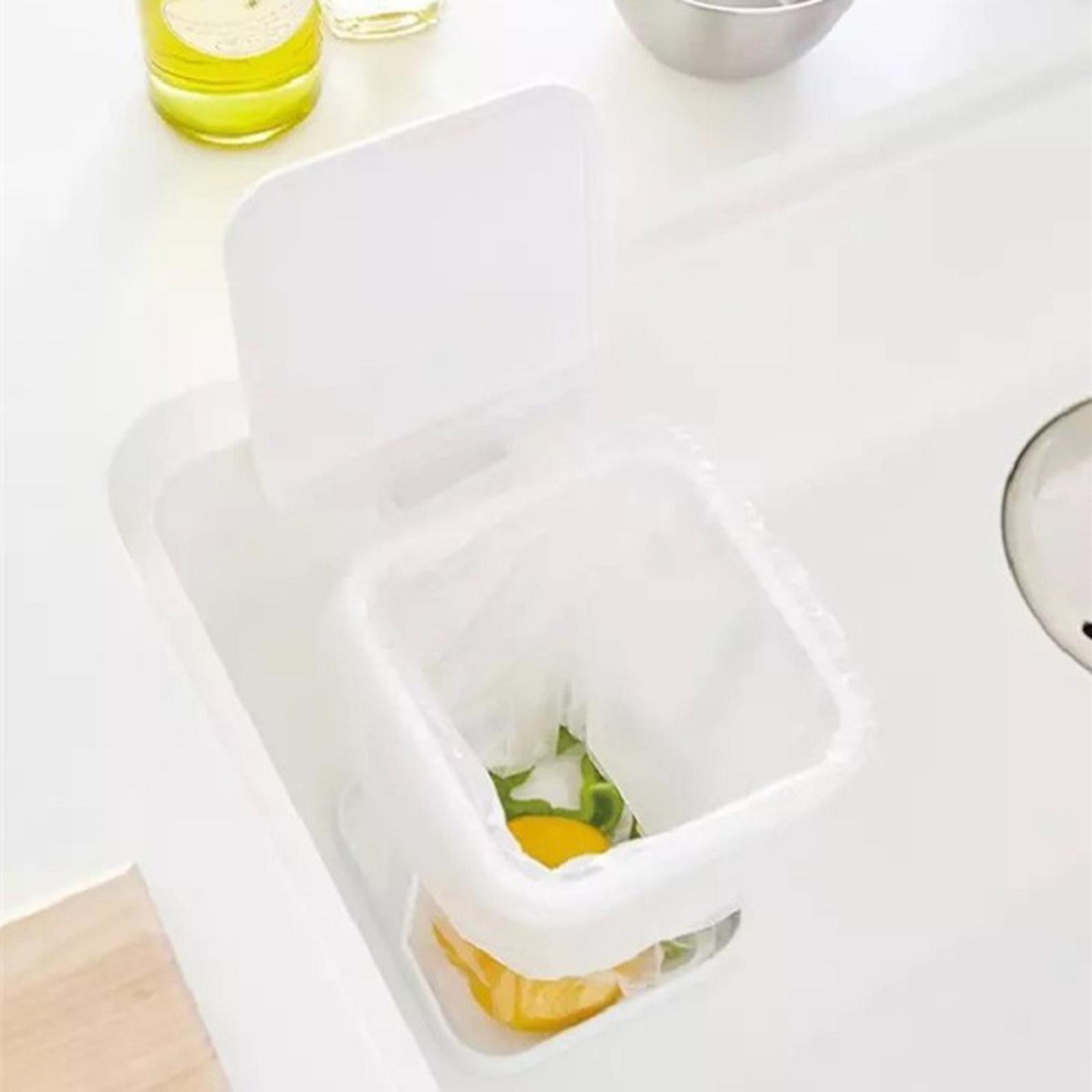 Desktop Trash Bag Holder, Trash Bag Bracket Organizer Garbage Storage Rack Waste Container Holder with Lid Small Garbage Bag Rack for Home RV