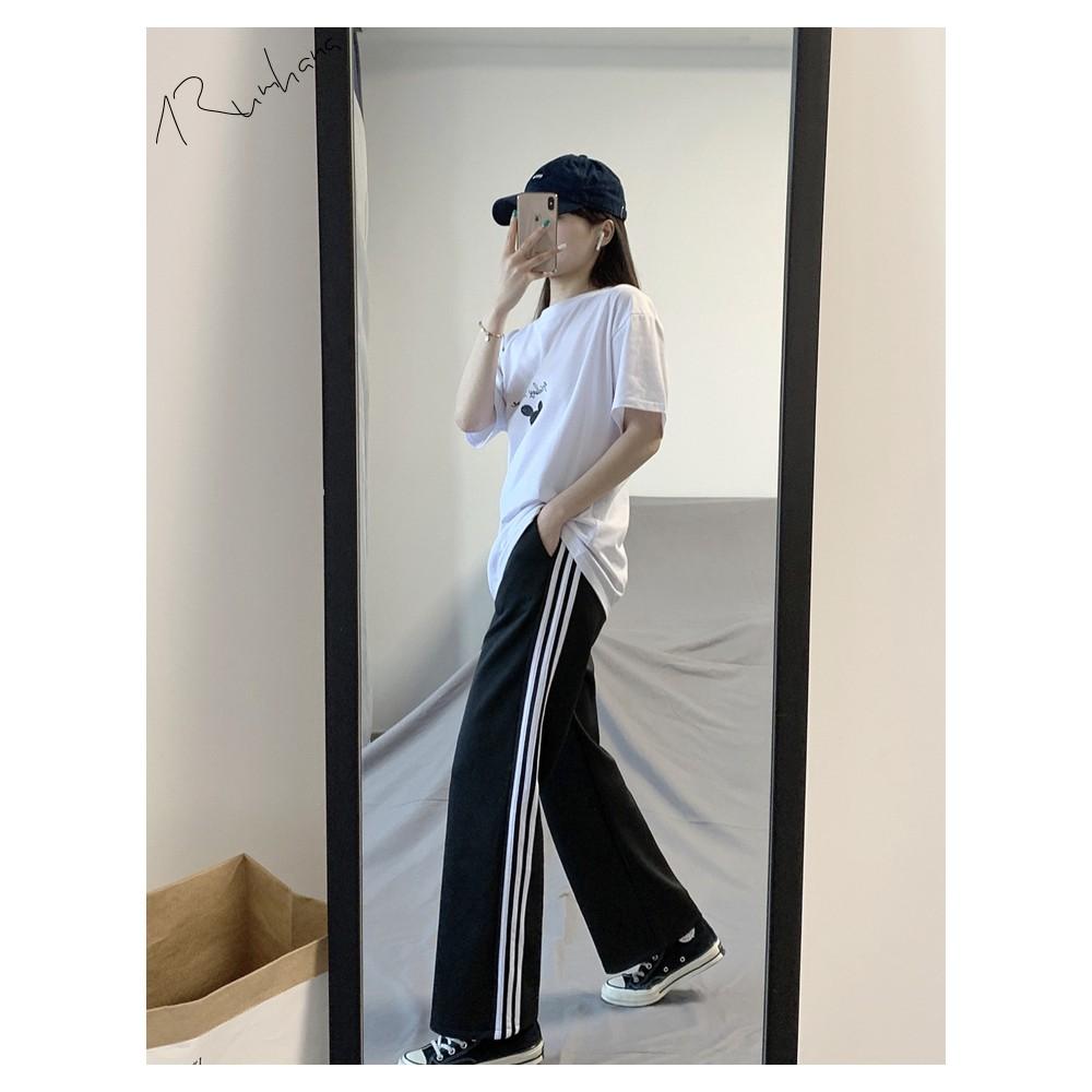 Quần 3 line unisex dáng suông ống rộng