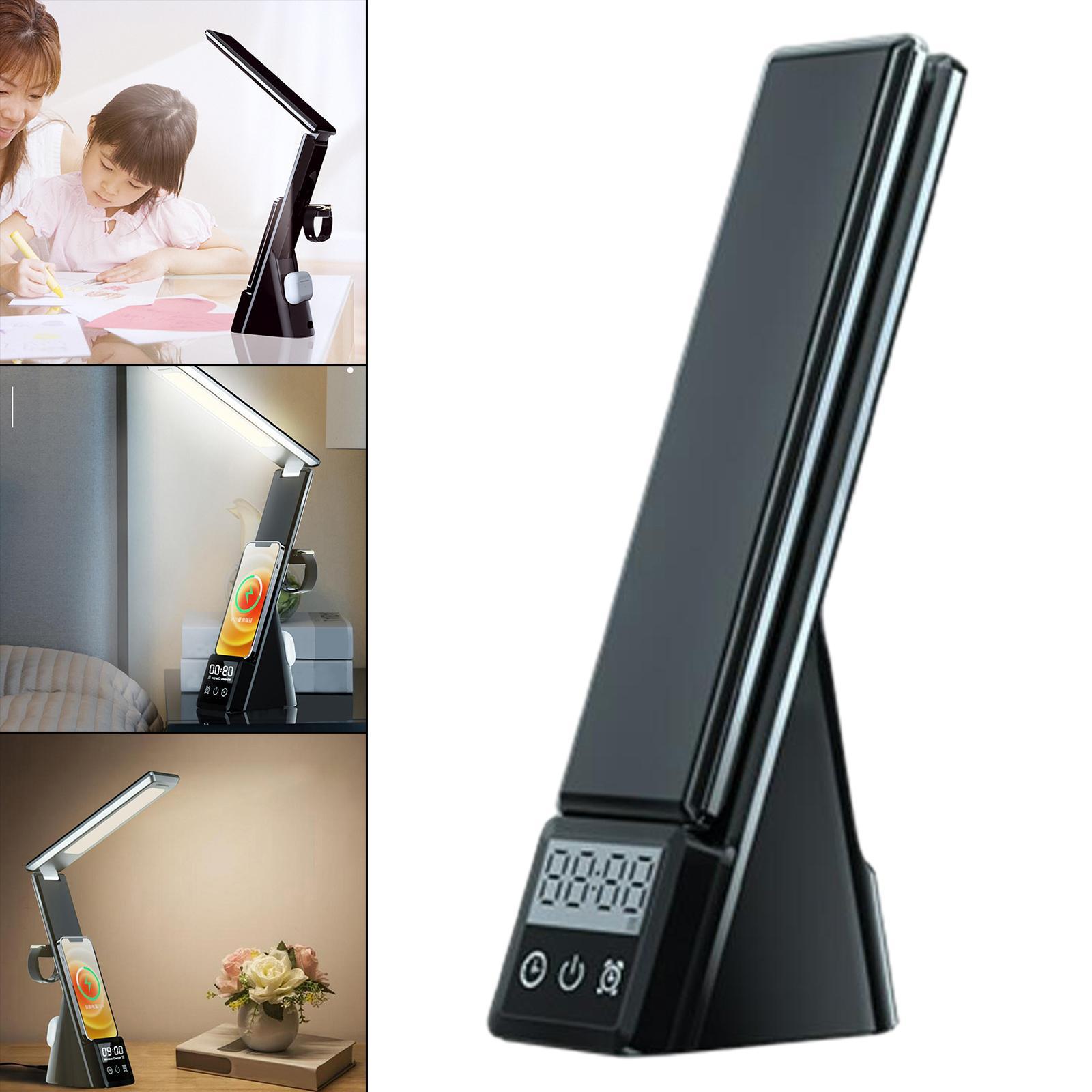 Table Lamp with USB Charger Home Reading Desk Light  Black