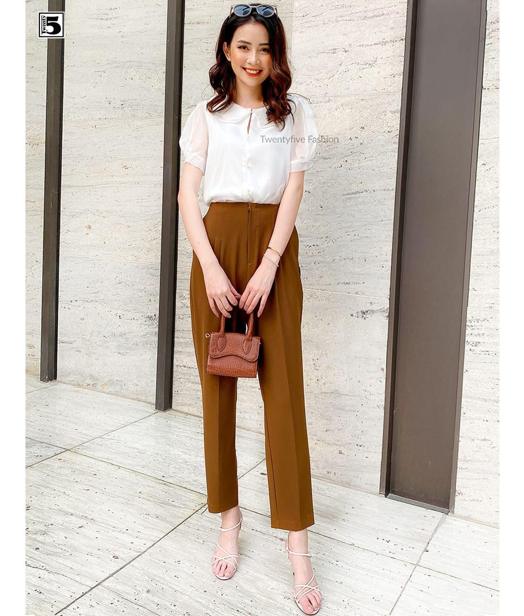 Quần baggy nữ công sở, khóa moi Twentyfive T614