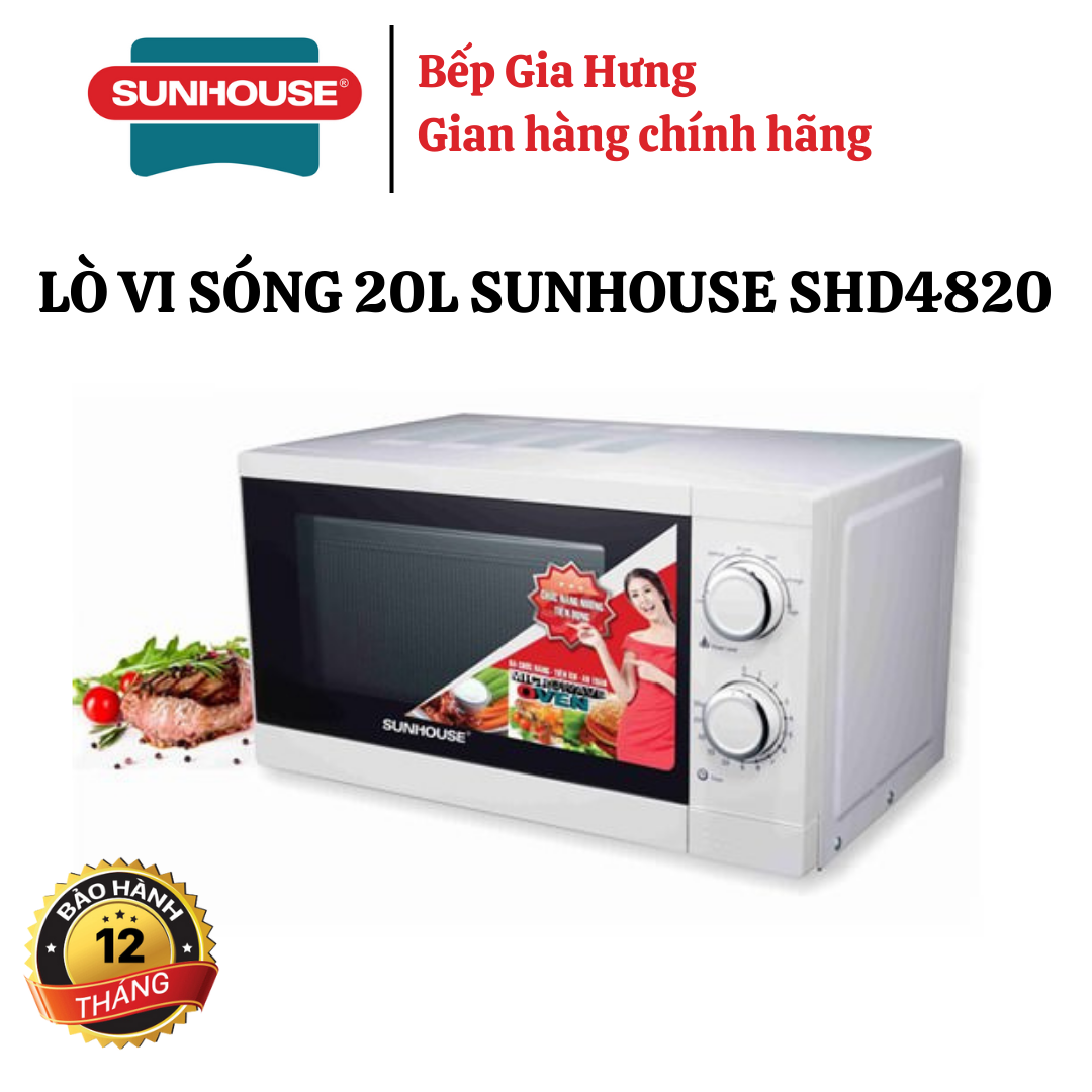 Lò vi sóng 20L SUNHOUSE SHD4820 - Hàng chính hãng