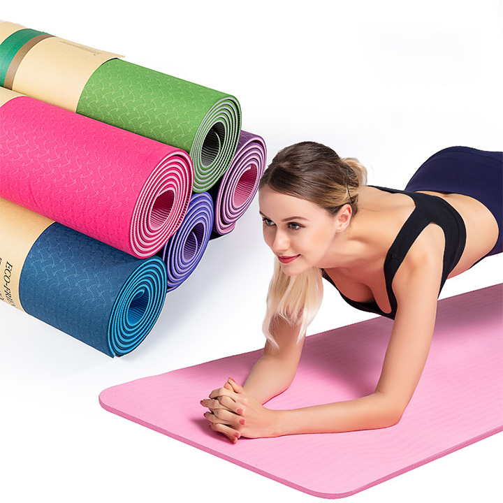 Thảm Tập YOGA, GYM, Tập Thể Dục Tại Nhà 2 Lớp - Thảm Yoga Du Lịch Gấp Gọn Chống Trượt, Đàn Hồi Cao, Bám Dính Tốt (Giao màu ngẫu nhiên)