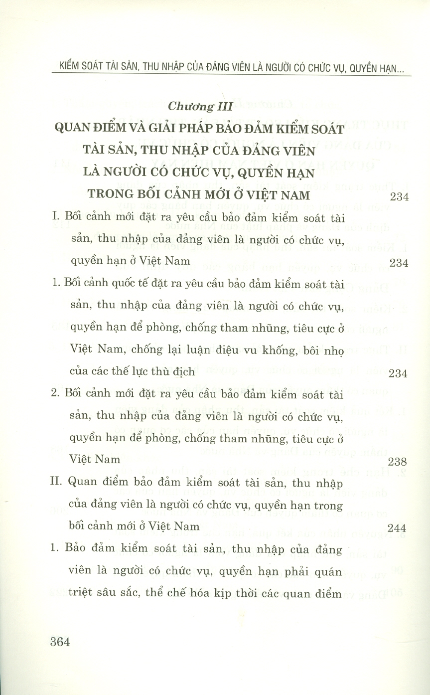 Kiểm Soát Tài Sản, Thu Nhập Của Đảng Viên Là Người Có Chức Vụ, Quyền Hạn Trong Bối Cảnh Mới Ở Việt Nam (Sách chuyên khảo)