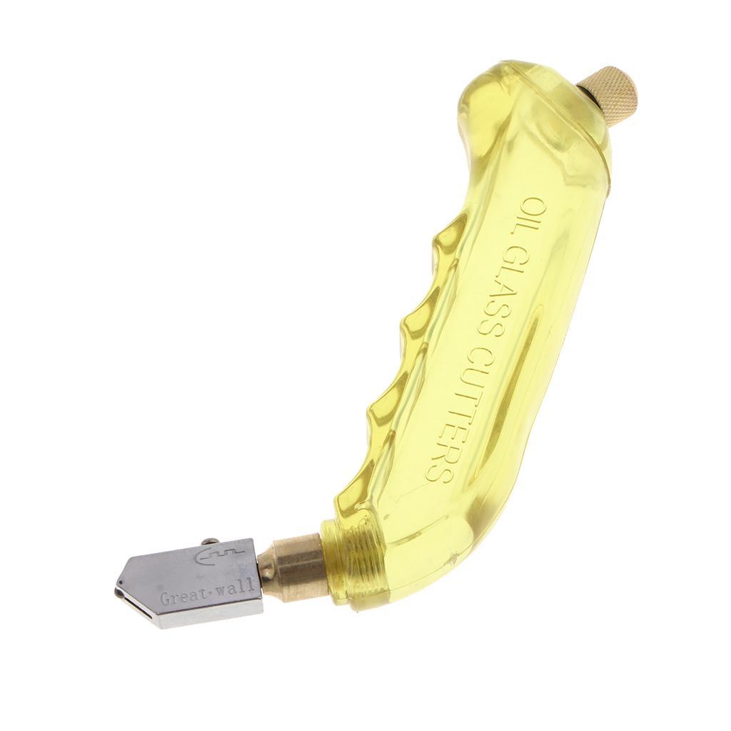 Professional Oil Feed Glass Cutter Cutting Tool for 6-12mm Glass Yellow
