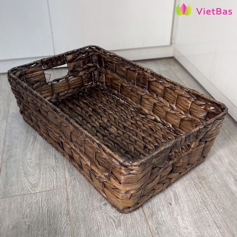 Khay lục bình đen nâu VIETBAS hình chữ nhật MAU33