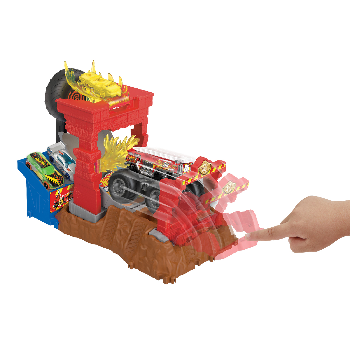 Bộ Đồ Chơi Thử Thách Monster Trucks - Chinh Phục Vòng Lửa Hot Wheels HNB90/HNB87