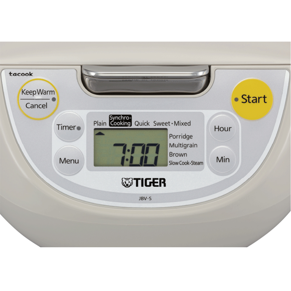 Nồi cơm điện tử Tiger JBV-S18W TẶNG Hộp Cơm Giữ Nhiệt Apollo APL-1600 + Vỉ nướng điện Tiger Queen SQ-S700 - Hàng Chính Hãng