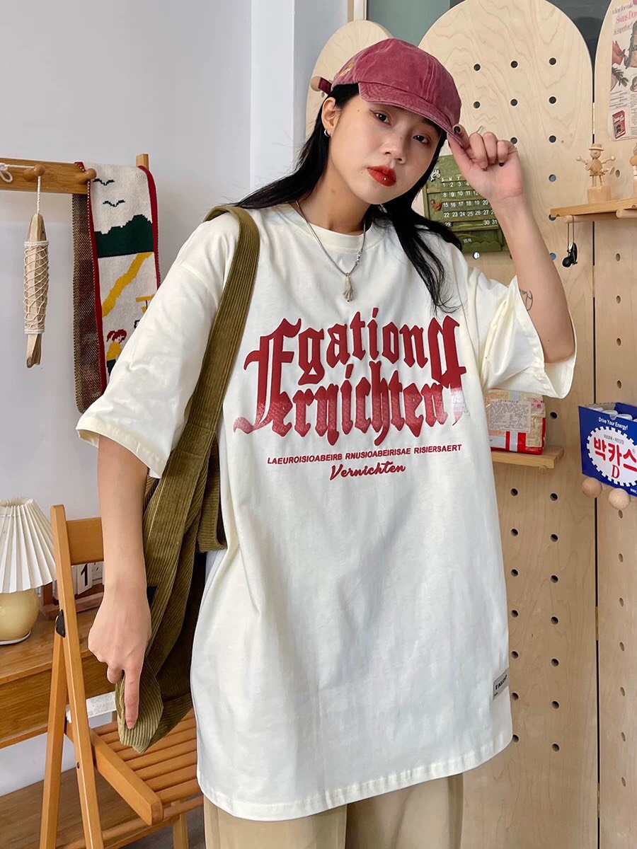 Áo thun tay lỡ form rộng - phông nam nữ cotton oversize - T shirt chữ in nổi a - 2N Unisex