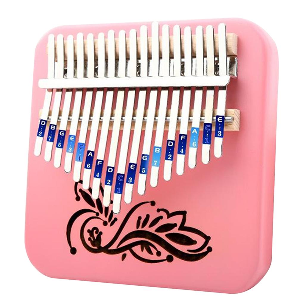 Kalimba 17 Keys Thumb Piano with Study Instruction and Tune Hammer, Portable Mbira Wood Finger Piano, Gift for Kids Adult Beginners Professional