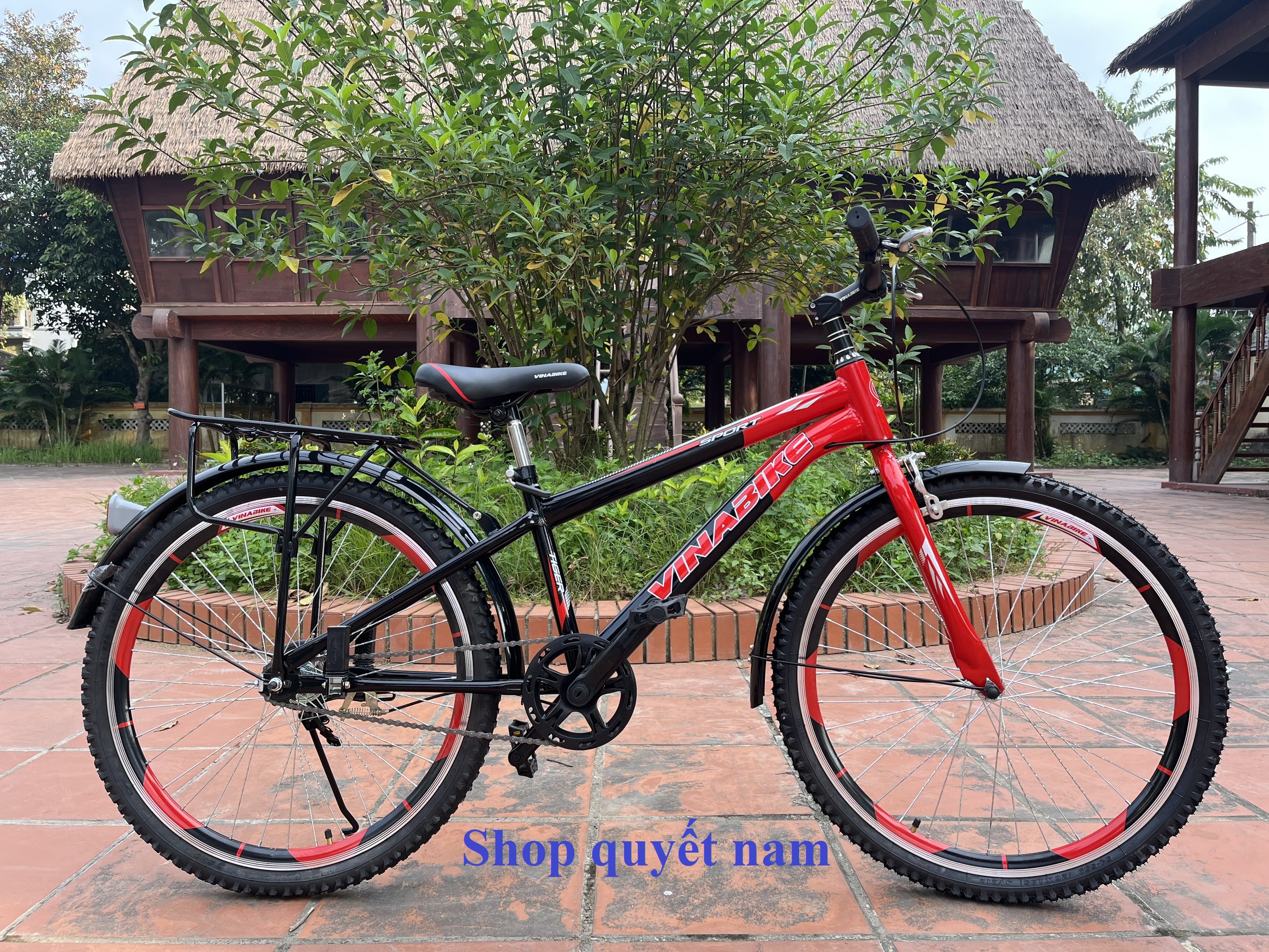 Xe đạp thể thao Vinabike cỡ 24, 26in 3 màu xanh/đỏ/đen, Phù hợp với người cao 1m35 trở lên
