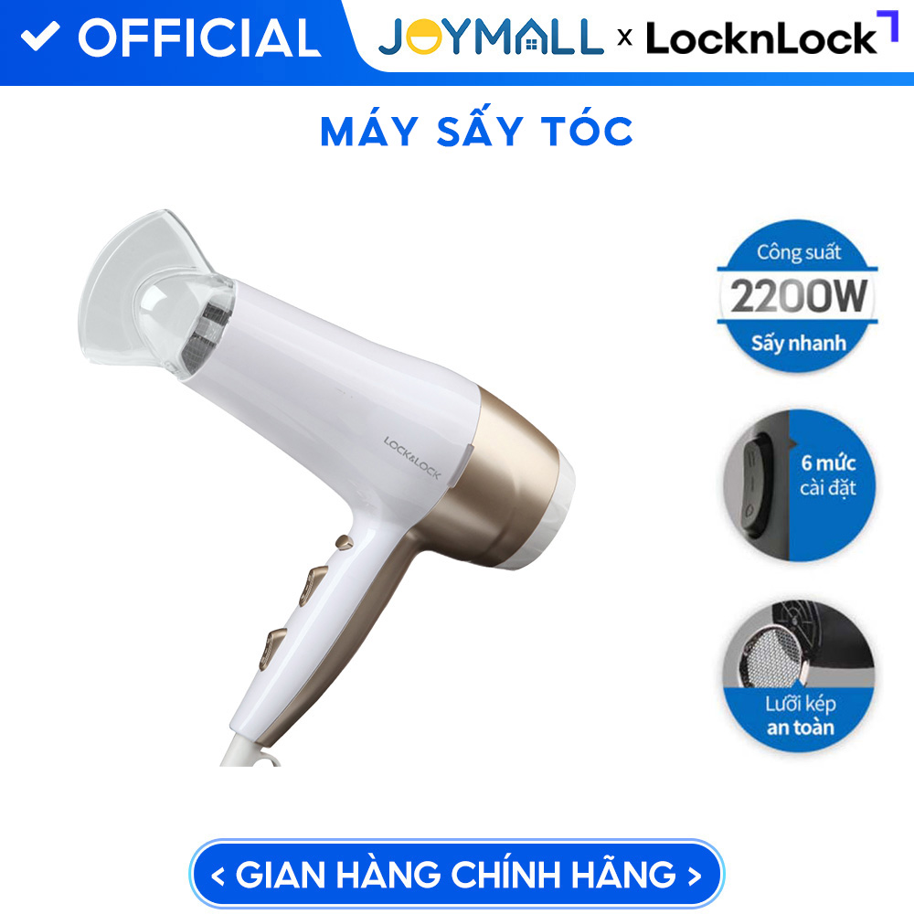 Máy Sấy Tóc LocknLock – Trắng ENA136WHT 2000-2200W – Hàng chính hãng