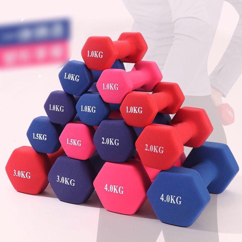 Bộ Tạ Tay 1kg Cho Bé Bọc Cao Su Sần Chống Trơn Lõi Thép Cao Cấp