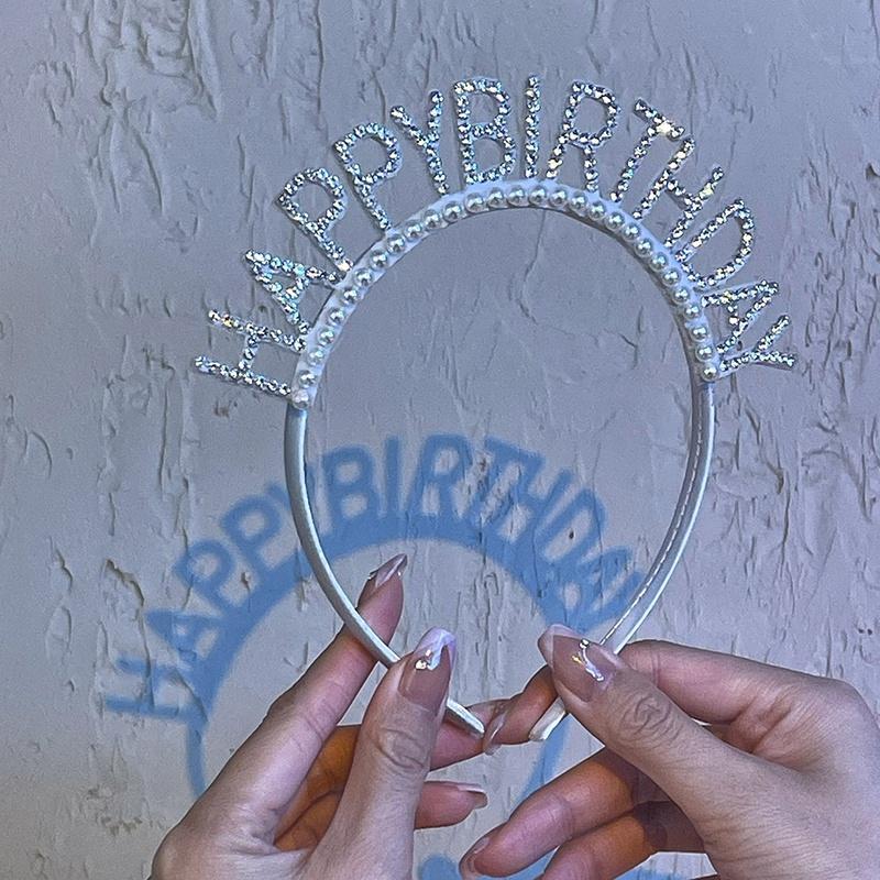 Băng Đô Chữ Happy Birthday Đính Đá