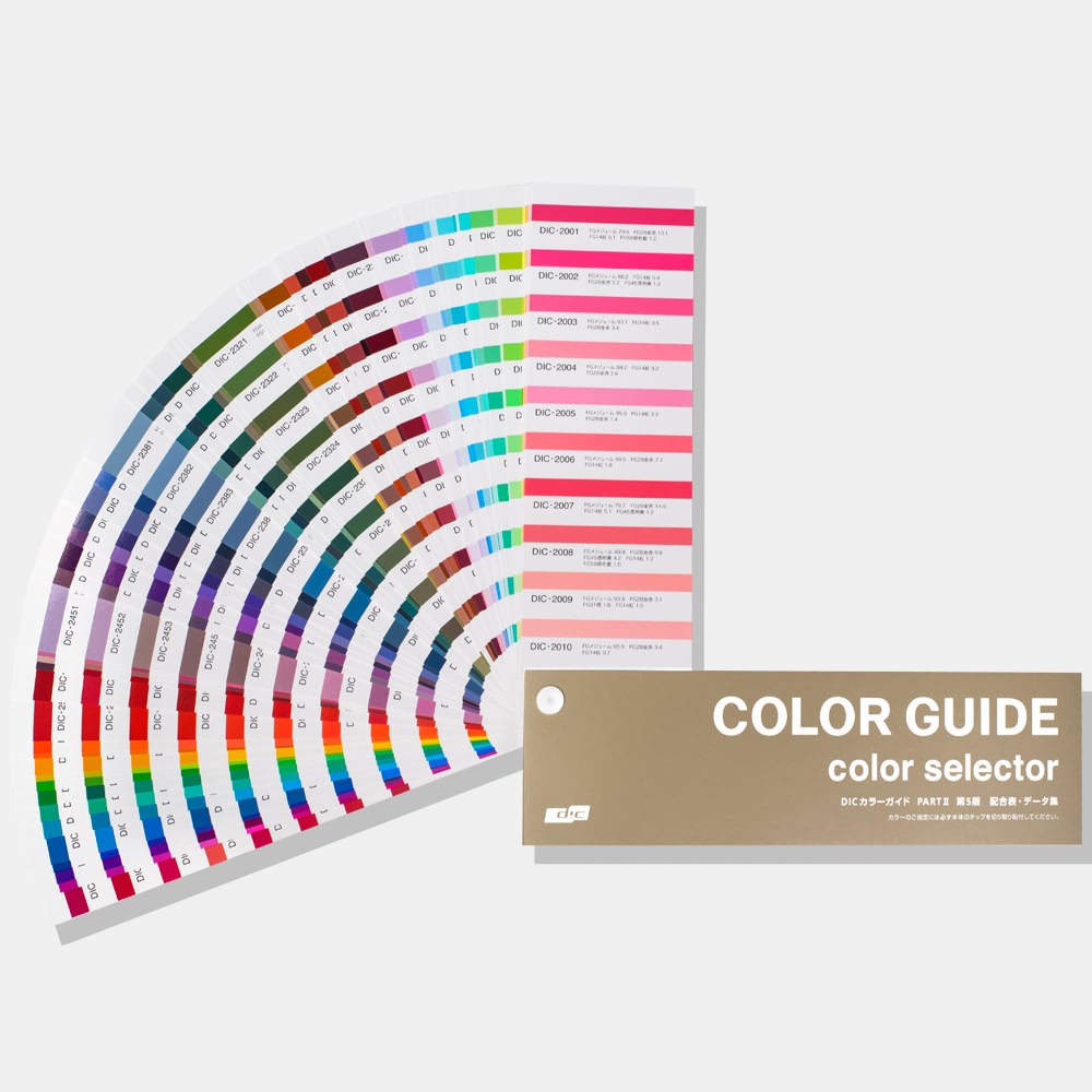 Bộ 4 thanh Tiêu chuẩn màu DIC Color Guide 456 - 3 Thanh DIC Color Guide 456 và 1 thanh chọn màu chính hãng của DIC Coporation - Màu DIC-2001 đến DIC-2638 nhập khẩu từ Nhật dành cho ngành in ấn thiết kế
