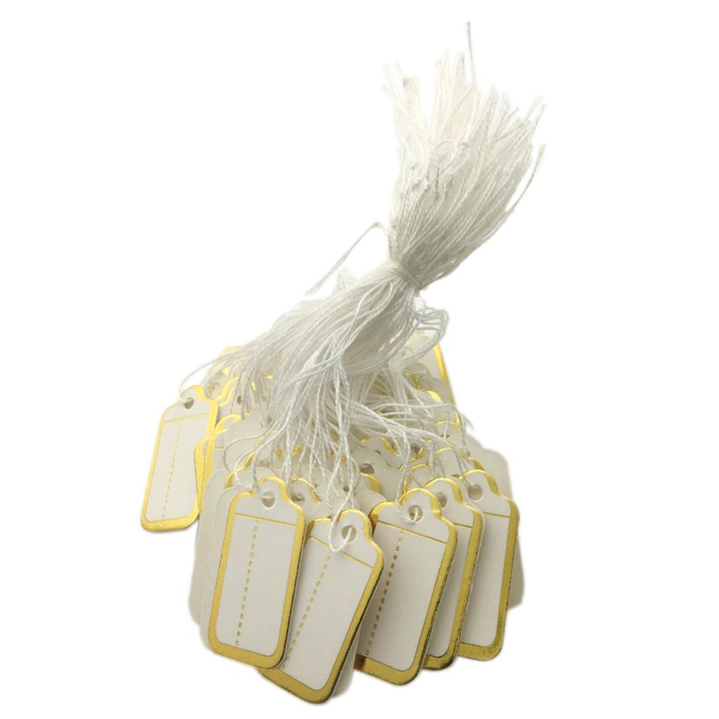 1000X Vàng Edge Phiếu Trắng Thẻ Dây Hãng Trang Sức Giá Quần Áo Thẻ
