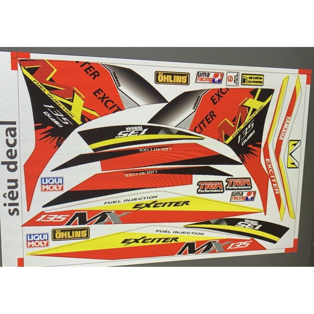 Tem exciter 135 MX đỏ