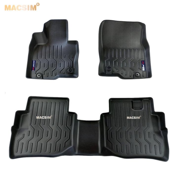 Thảm lót sàn xe ô tô Mazda CX8 Nhãn hiệu Macsim chất liệu nhựa TPV cao cấp màu đen - 3 hàng ghế