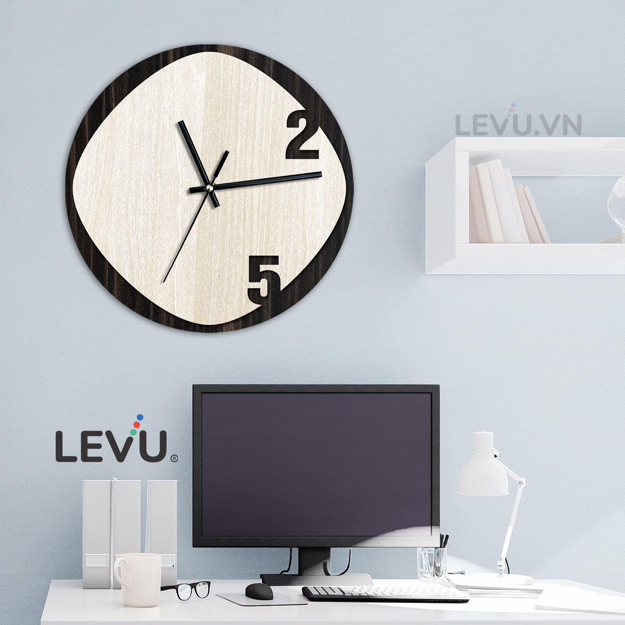 Đồng Hồ Treo Tường gỗ LEVU DH05 độc đáo phong cách Nhật Bản