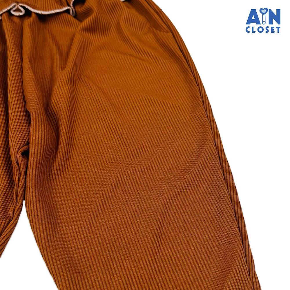 Quần Legging dài bé gái họa tiết Gân Nâu Thun cotton - AICDBGY77EFH - AIN Closet
