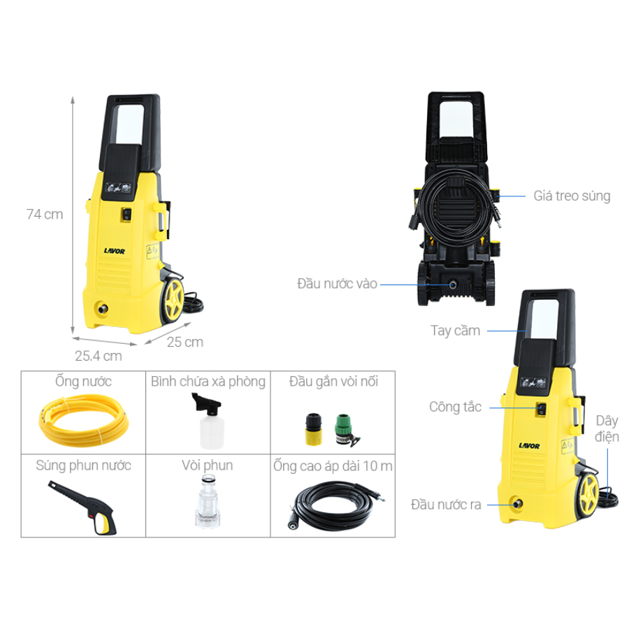 Máy phun xịt rửa áp lực nước Lavor NINJA-PLUS130 - Hàng Chính hãng