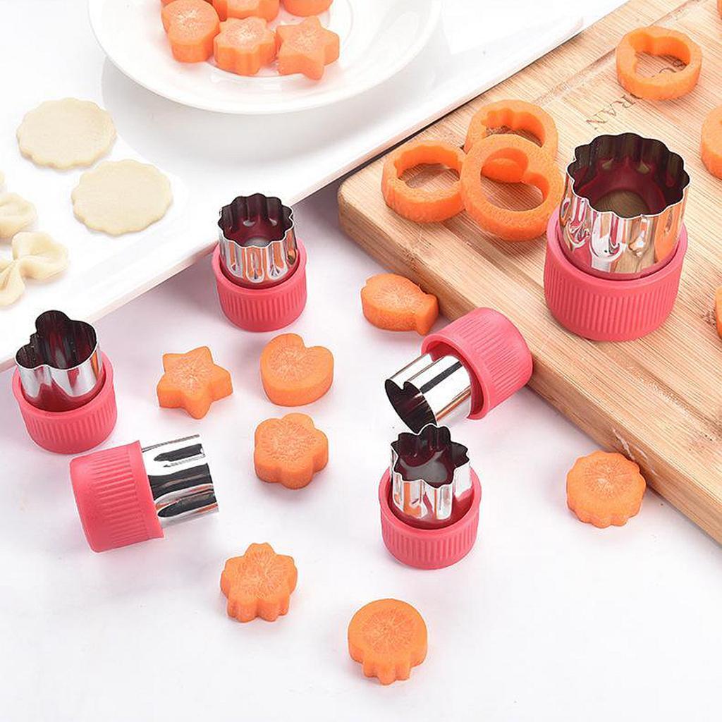 12 Pieces Biscuits Cutters Vegetable Cutter Shapes Set Baking Purple