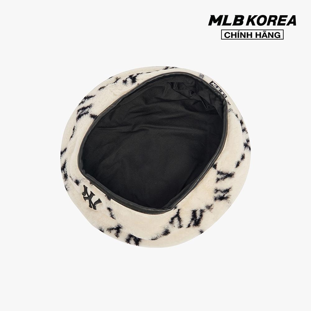 MLB - Nón beret lông in họa tiết monogram thời trang 3ACB