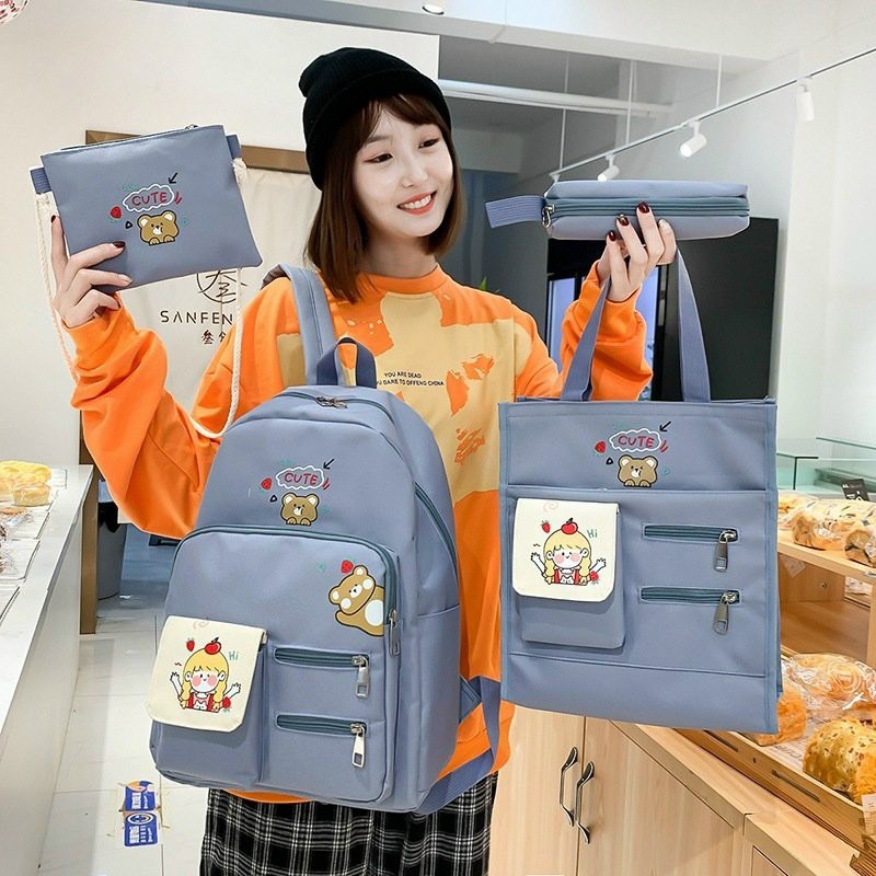 Bộ 4 món balo túi vải nữ ngẫu nhiên