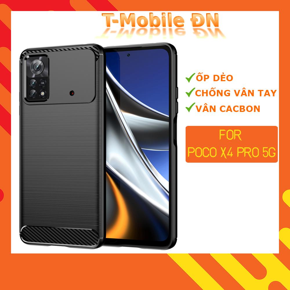 Ốp lưng dành cho Xiaomi Poco X4 Pro 5G ốp silicone mềm Carbone phay xước chống sốc chống vân tay