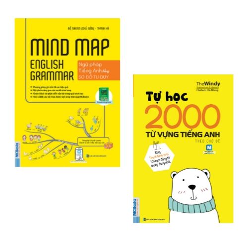 Combo sách: Mindmap English Grammar - Ngữ Pháp Tiếng Anh Bằng Sơ Đồ Tư Duy + Tự Học 2000 Từ Vựng Tiếng Anh Theo Chủ Đề