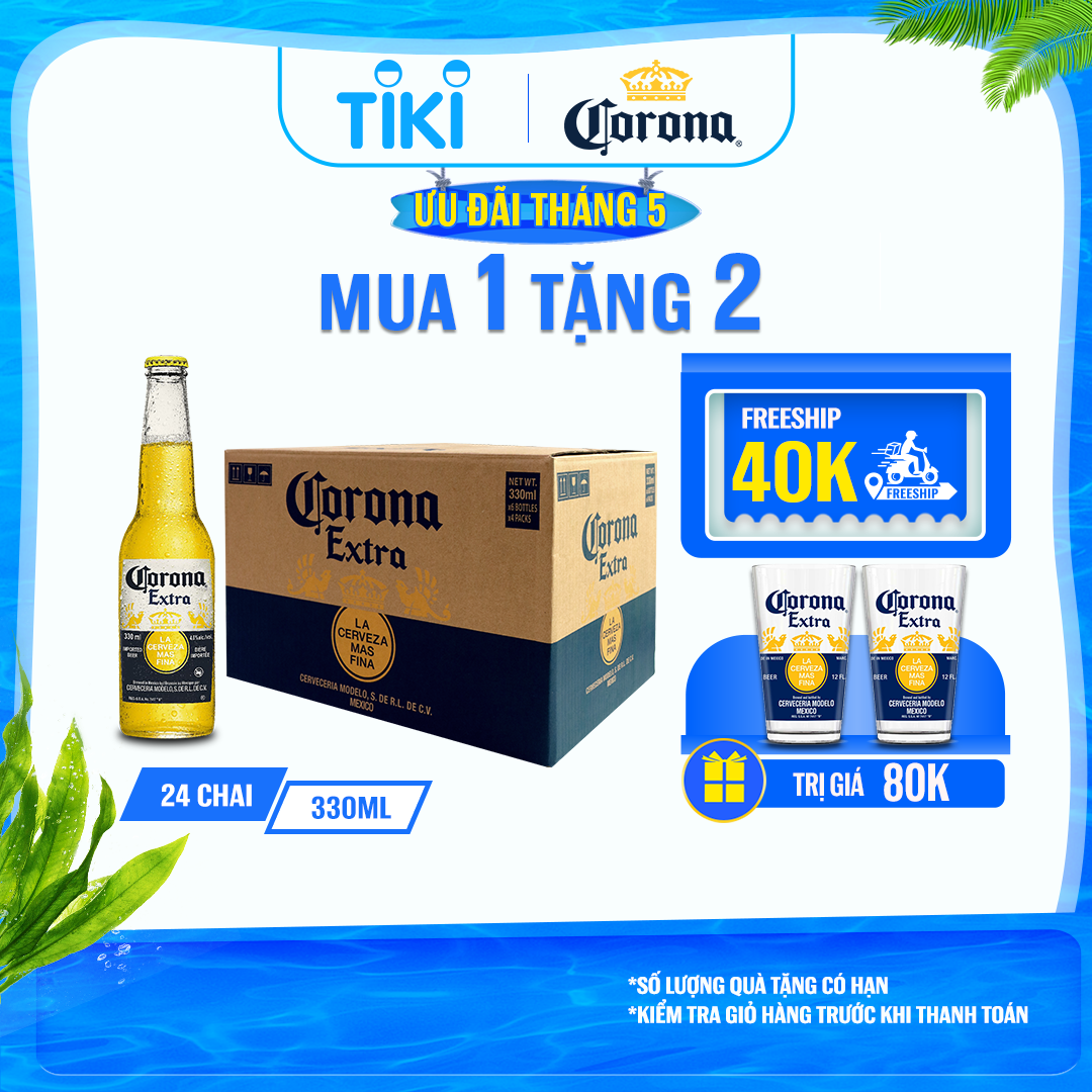 Thùng Bia Corona Extra 330ml x 24 chai