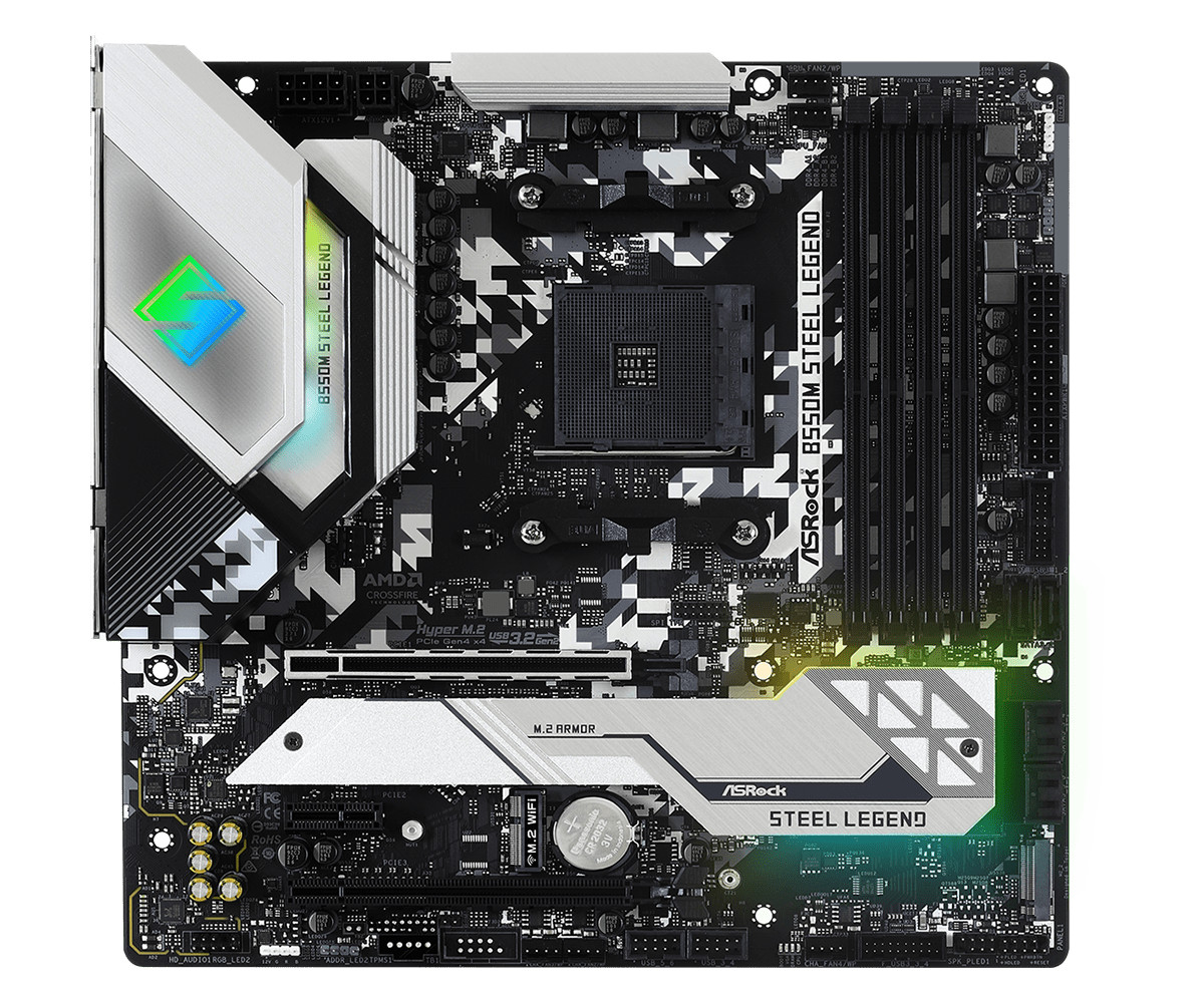 Bo mạch chủ Mainboard ASRock B550M Steel Legend Supports 3rd Gen AMD AM4 Ryzen - Hàng Chính Hãng