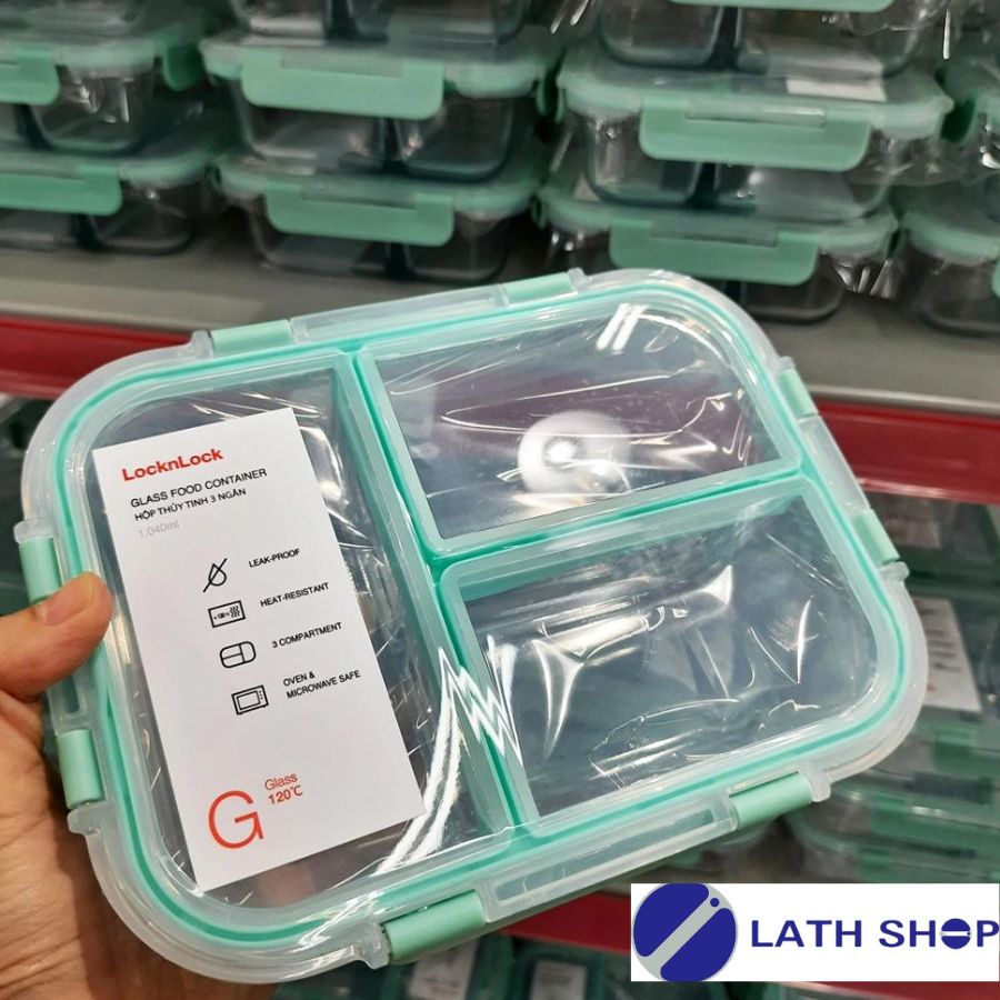 Hộp thủy tinh Lock&Lock 2 ngăn Glass Food Container 600ml, 860ml LLG456 - Hàng chính hãng