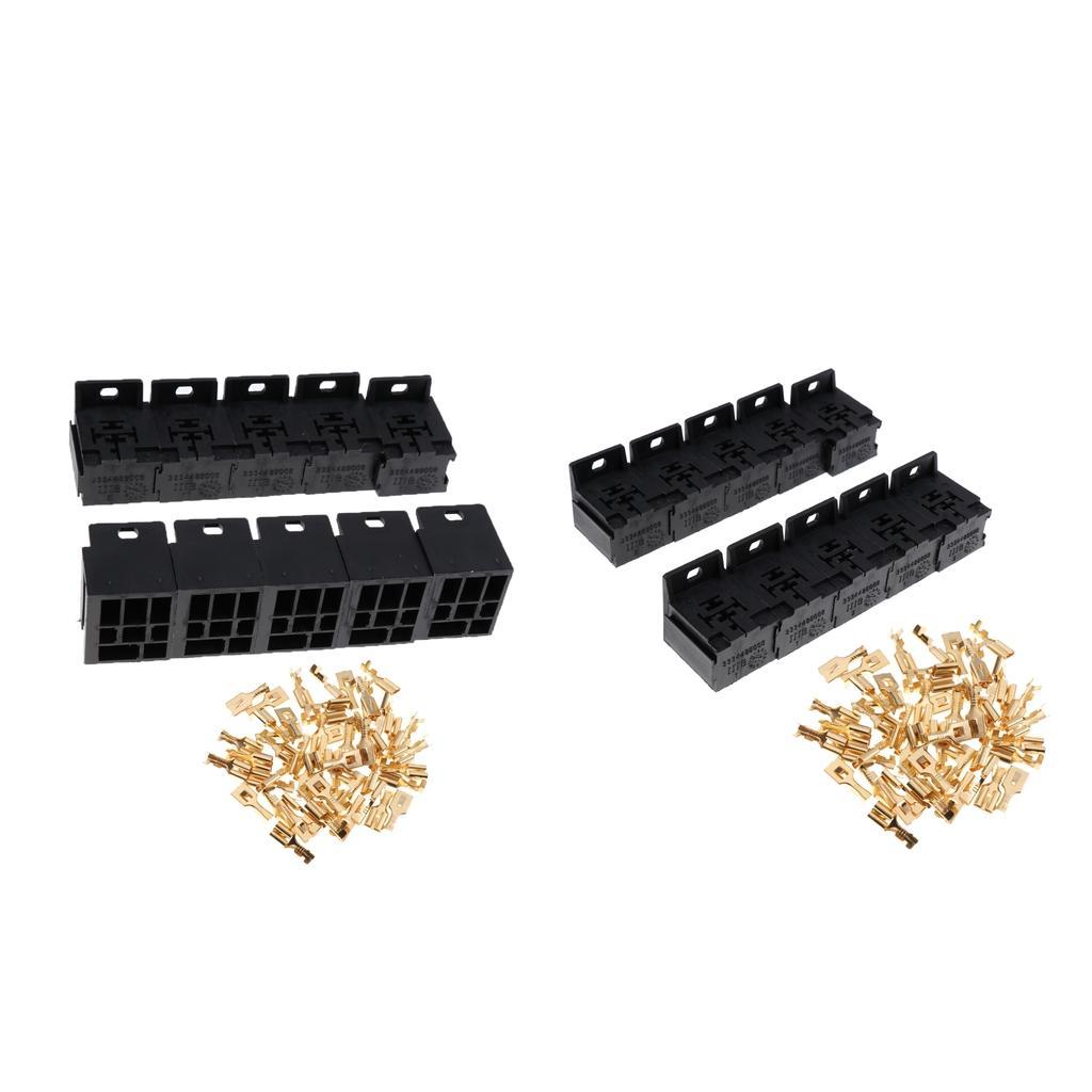 20pcs 5 Pin Car Electronic Relay Socket Terminal Case Holder Universal