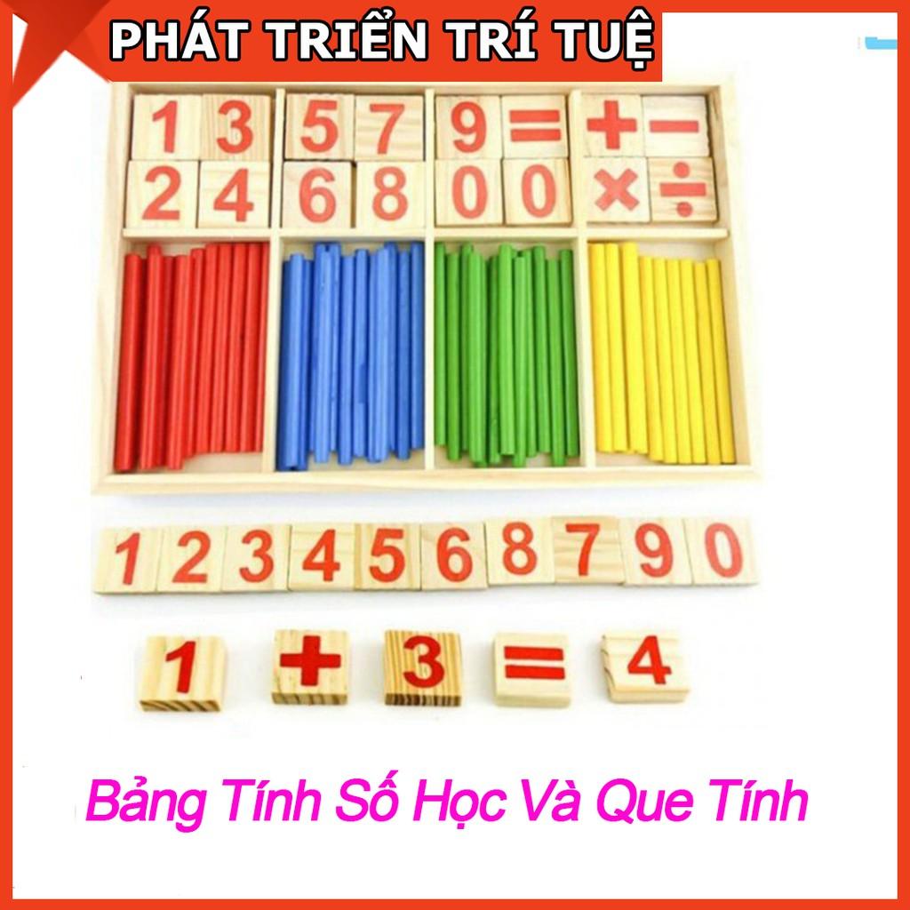 Đồ chơi bảng tính toán học gỗ - bảng tính que cho bé tập học toán học