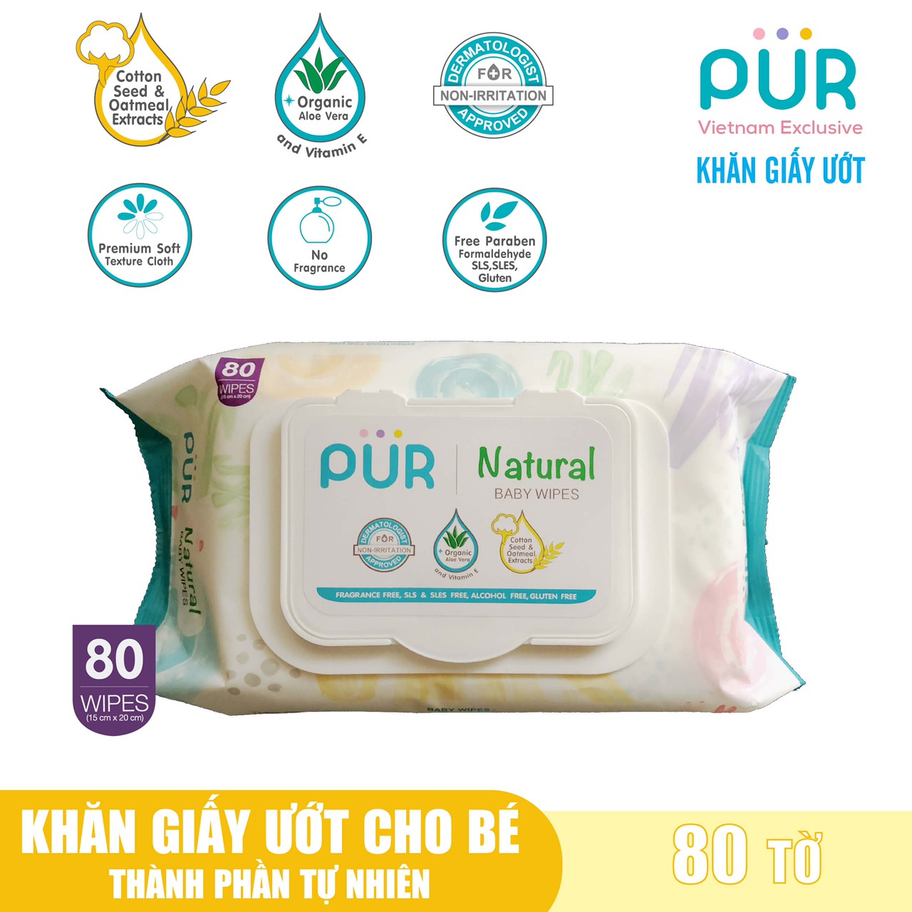 Combo Tã/bỉm quần Dry-Pro XL16 (12kg-17kg) + tặng 1 gói khăn ướt Pur 80 tờ cho bé