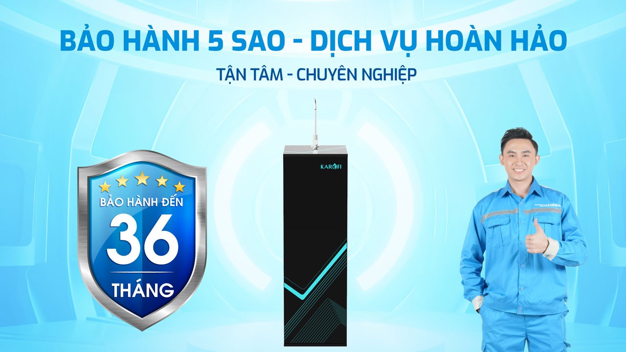 Máy lọc nước RO Mỹ 11 lõi Karofi KAQ-L06 Aiotec RO - Giao trước lắp sau miễn phí toàn quốc - Bảo hành 36 tháng - Hàng chính hãng