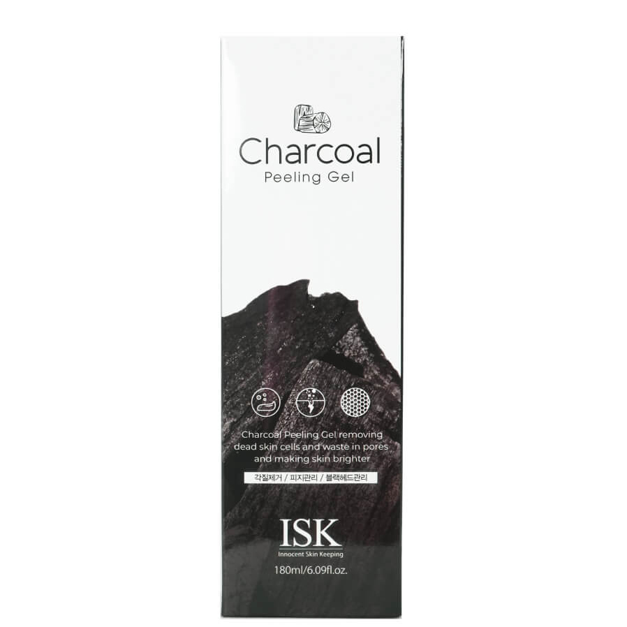 Tẩy tế bào chết than hoạt tính ISK Charcoal Hàn Quốc 180ml tặng móc khóa