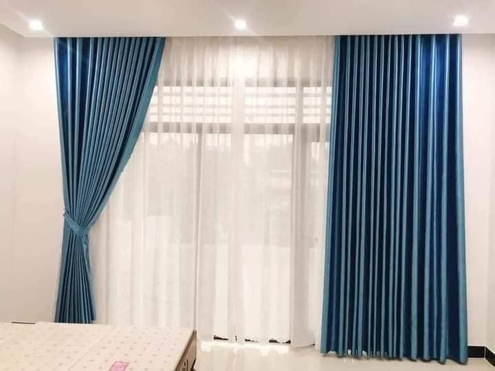 Rèm Vải Gấm Cao Cấp Cản Nắng 95% - Tặng Kèm Dây Vén Rèm