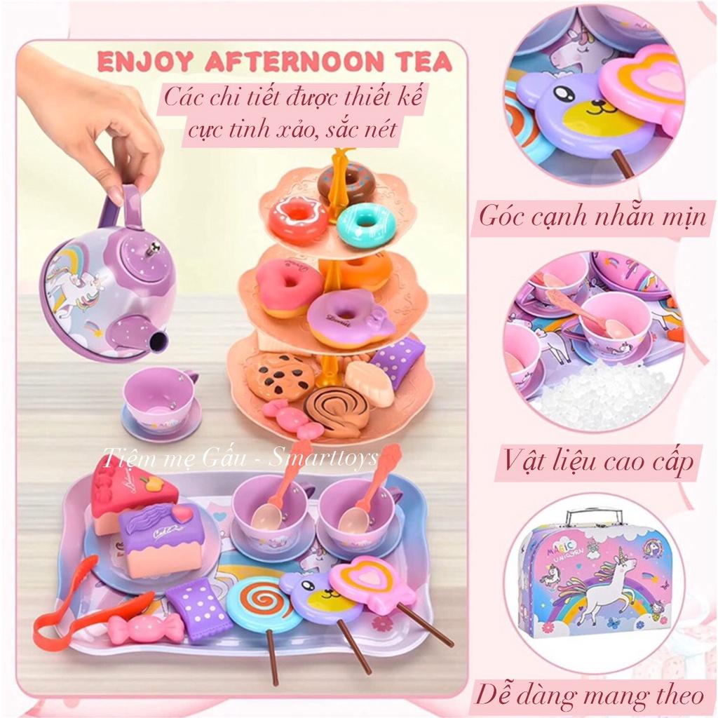 ĐỒ CHƠI HOT NHẤT 2023 BỘ ĐỒ CHƠI CAO CẤP VALY TIỆC TRÀ BÁNH PONY TEA PARTY SET 48PCS CỰC SANG CHẢNH CHO BÉ GÁI