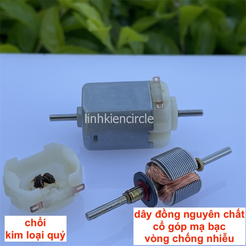 4 cái motor 130 trục kép 3V - 5V mô men xoắn lớn mới 100% tốc độ 9500 - 15600 RPM - LK0396