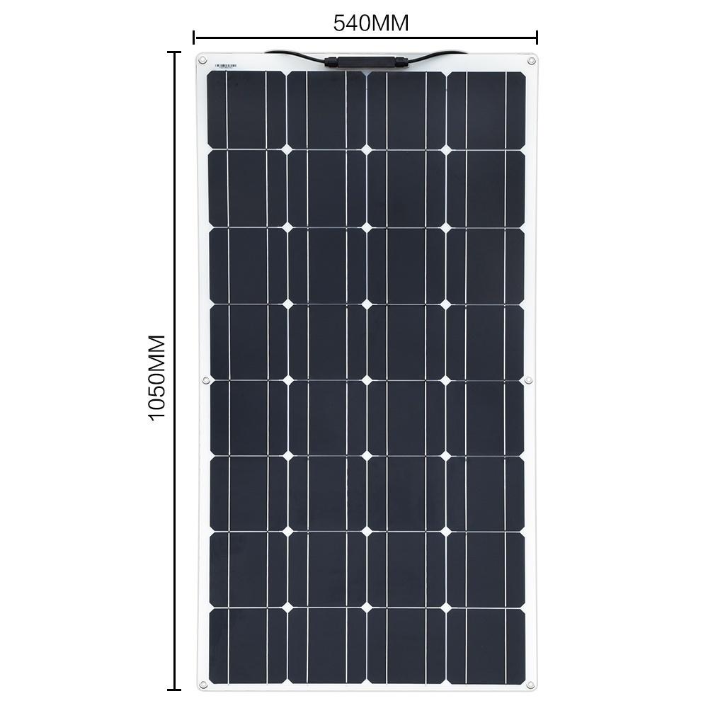 200W 100W Mono Tấm năng lượng mặt trời linh hoạt Mô-đun bộ điều khiển năng lượng mặt trời 20A/10A cho xe RV Thuyền Nhà Mái nhà Van Cắm trại Pin năng lượng mặt trời 12V 24V Màu sắc: 200w
