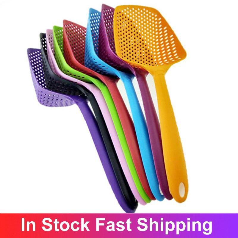 1pc Kitchen Nylon Soup Spoon Ladle Anti-scald Skimmer Kitchen Gadgets Strainer Fry Food Mesh Portable Filter Home Kitchen Tools