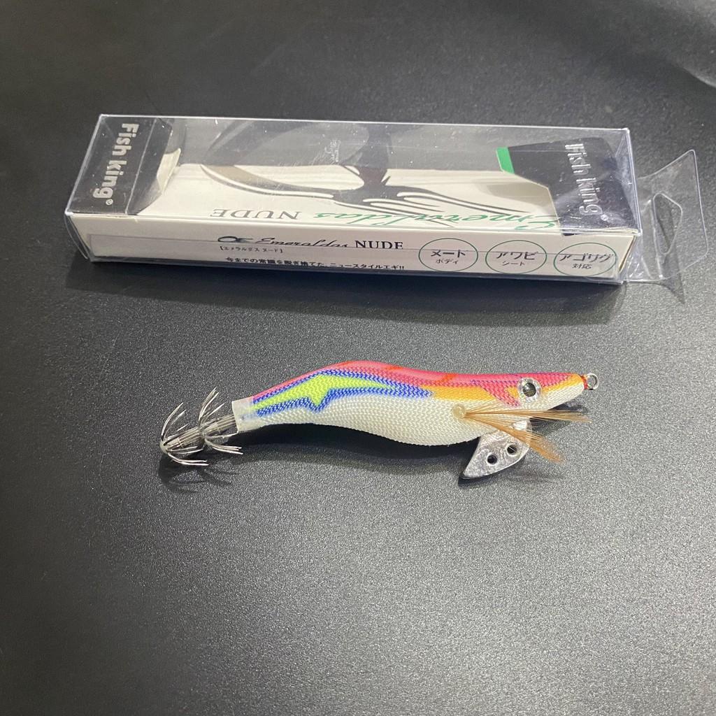 Tôm giả câu mực dạ quang size 2.5 loại fish king nặng 12gam dài 10cm , mồi câu mực lá ống bạch tuộc biển ban đêm hiệu quả, moi gia cau muck hang an gia re